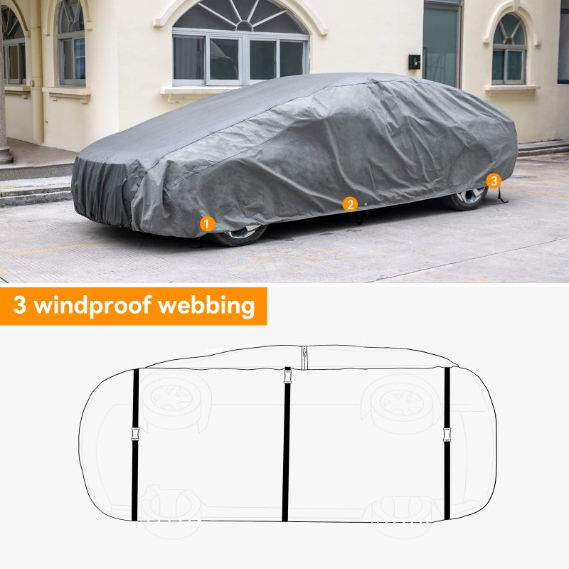 XCAR Ultra Light Waterproof Car Cover for Automobiles All Weather Protection  Windproof & Breathable  Fits Sedan Up to 200"" - Image 2